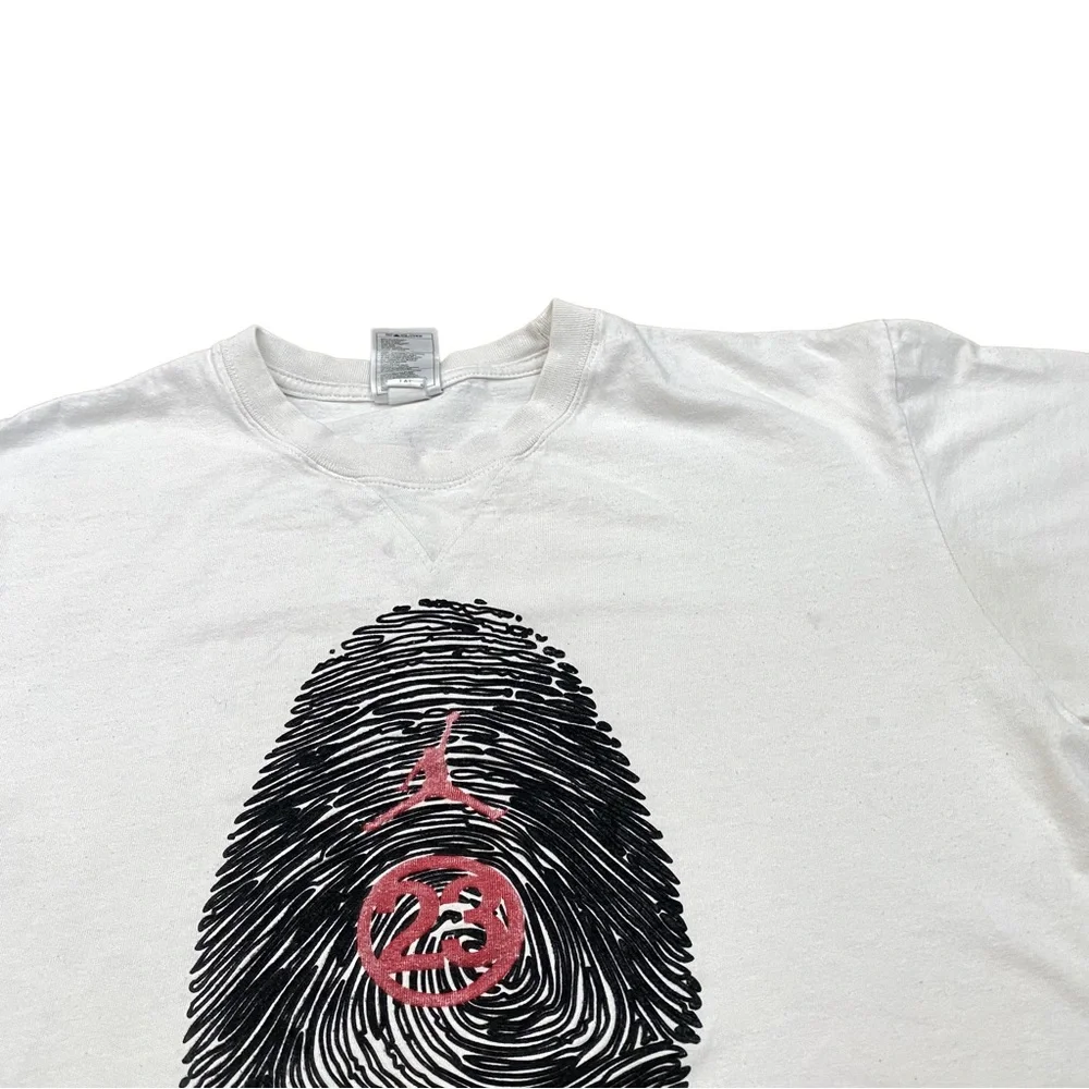 Vintage 00s Y2K Jordan T-Shirt Jumpman Logo Fingerprint Tee Men's Sz M‎
